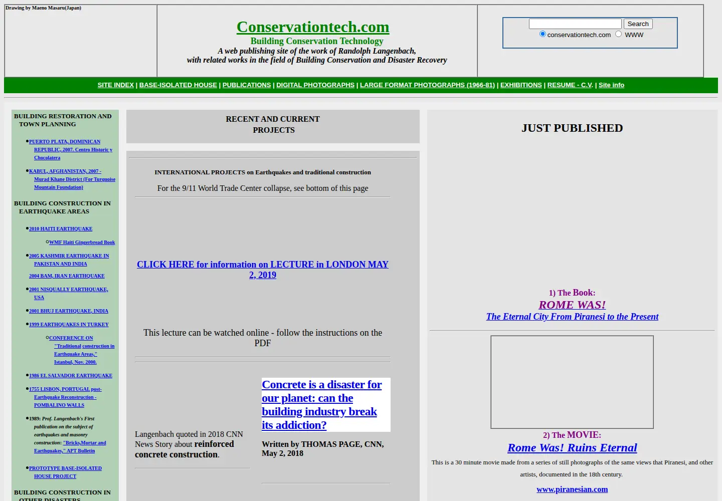 Captured homepage of conservationtech.com in the current scan