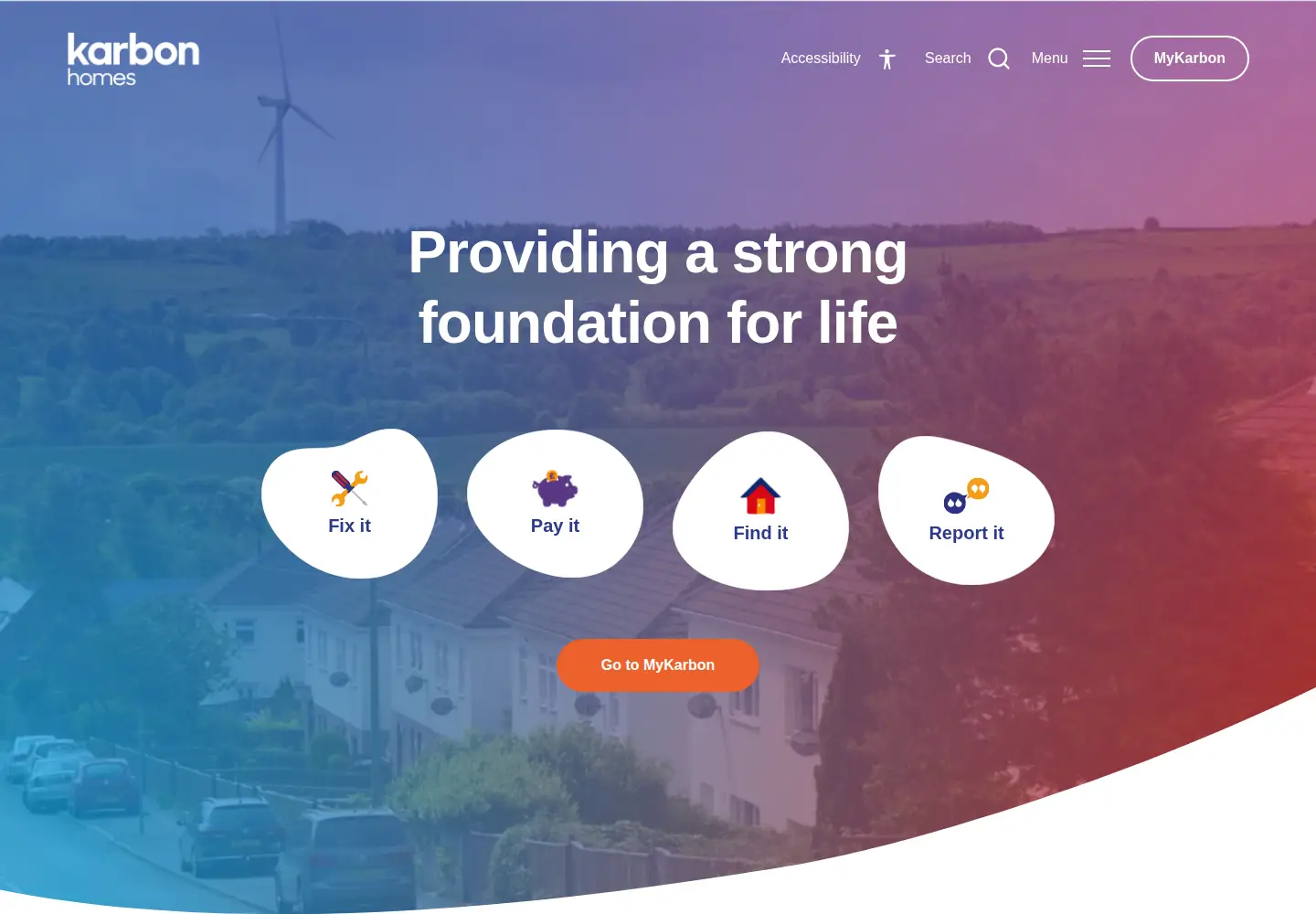 Captured homepage of karbonhomes.co.uk in the current scan