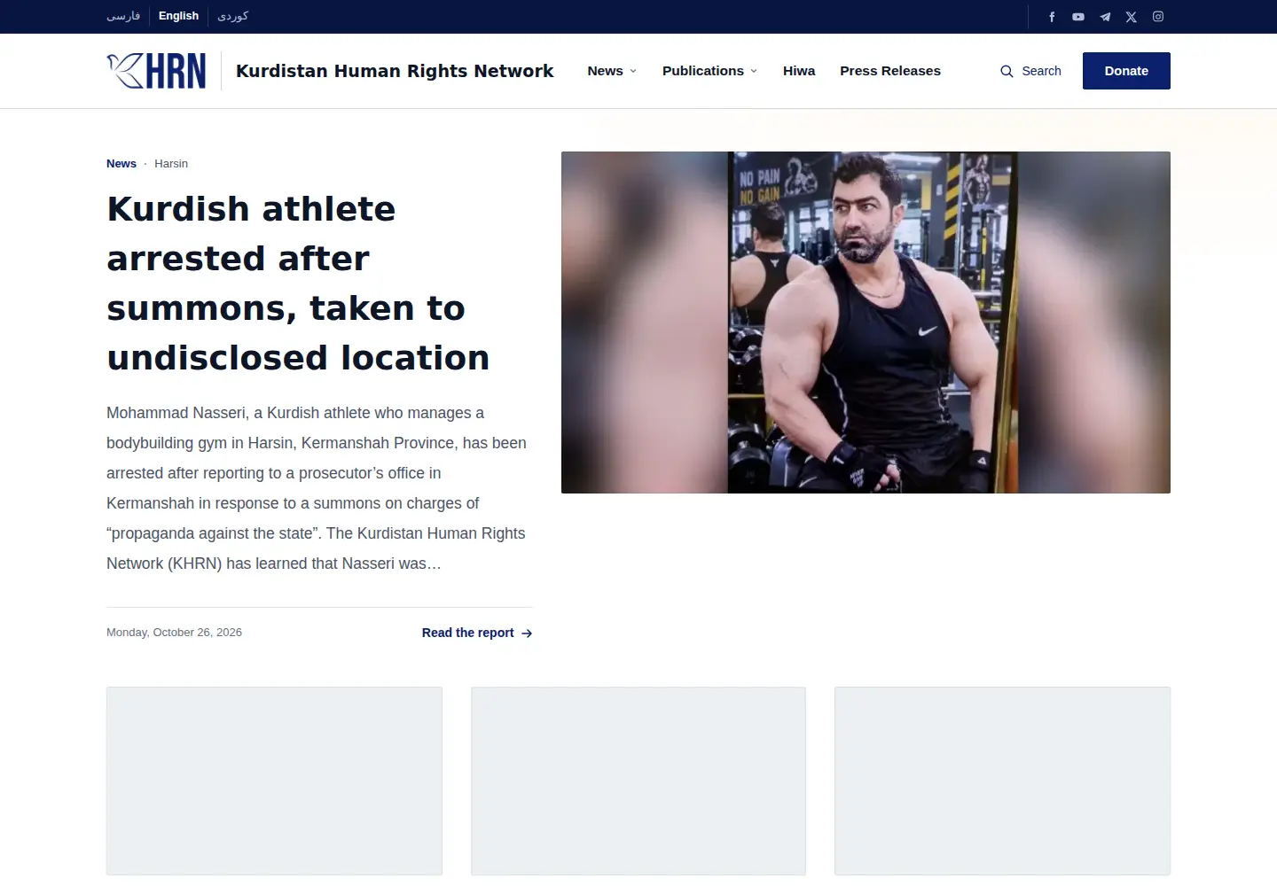 Screenshot of kurdistanhumanrights.org