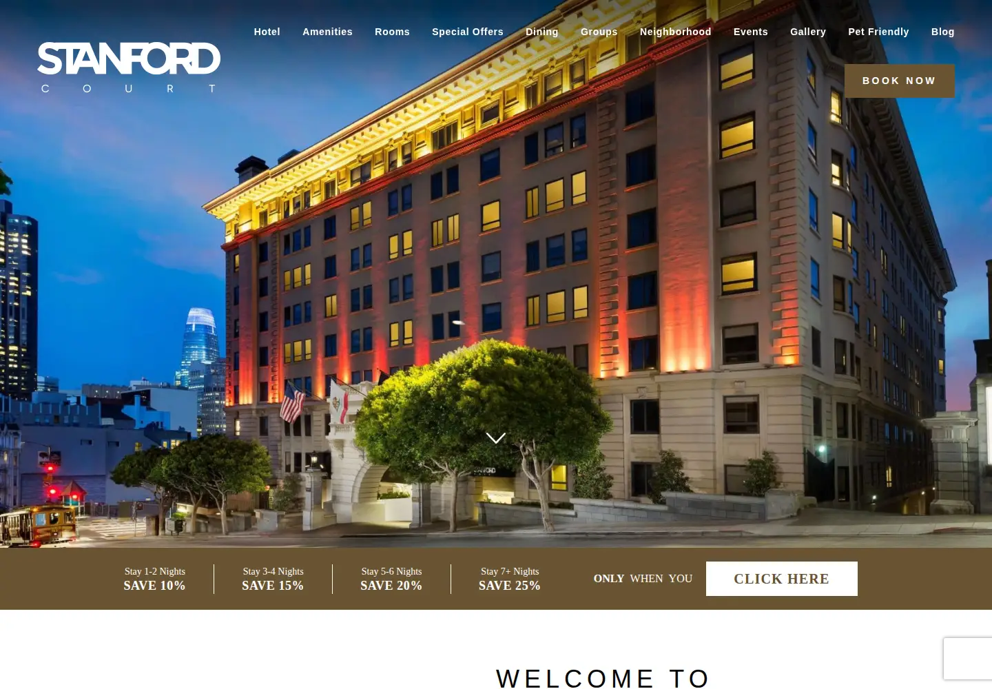 Screenshot of stanfordcourt.com