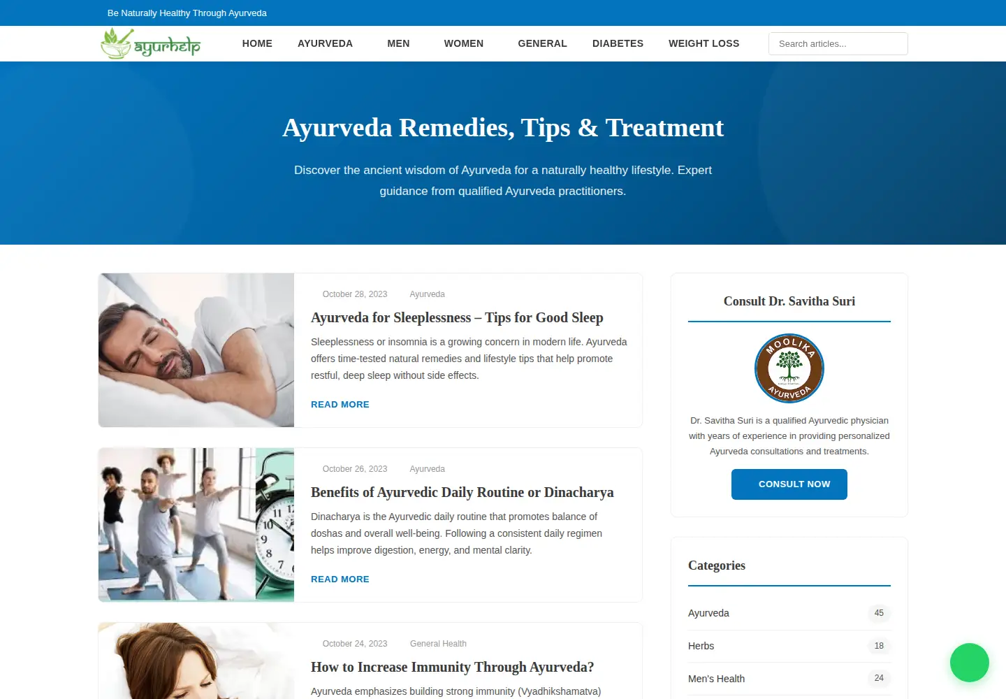 Screenshot of ayurhelp.com