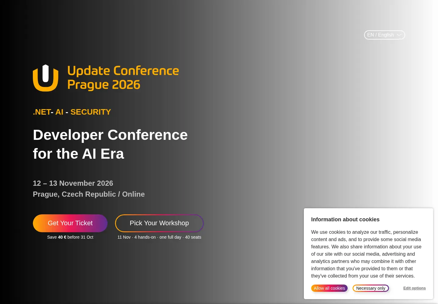 Captured homepage of updateconference.net in the current scan