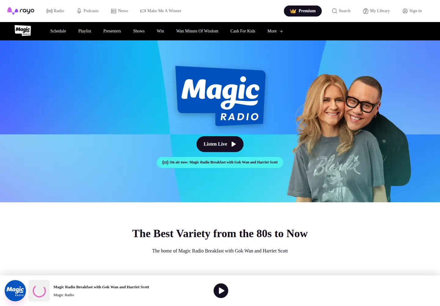 Captured homepage of magic.co.uk in the current scan