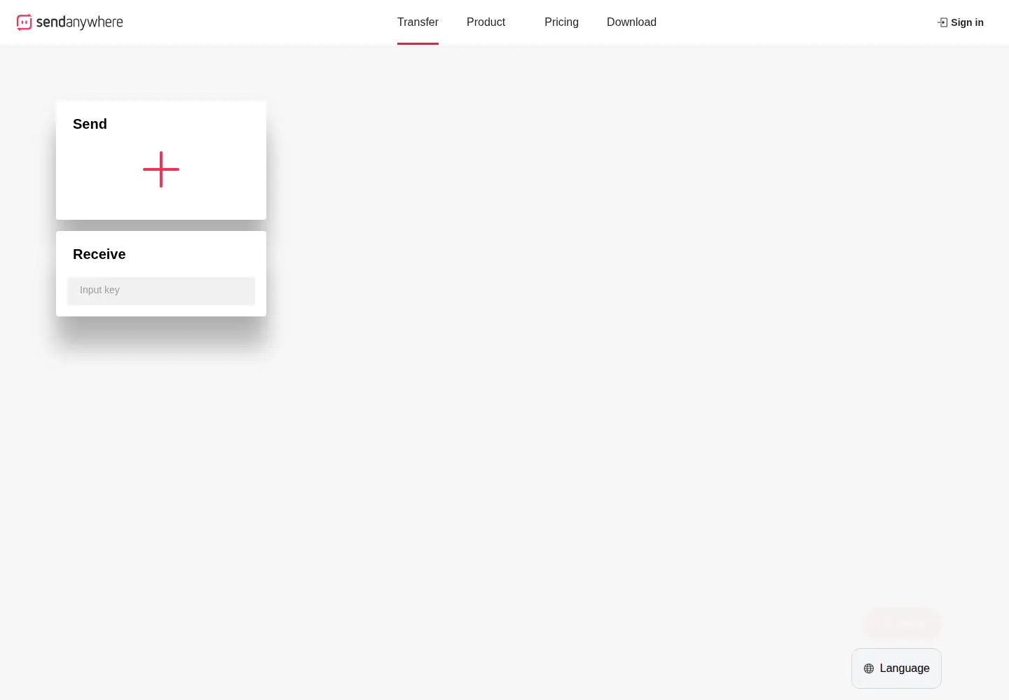Screenshot of send-anywhere.com