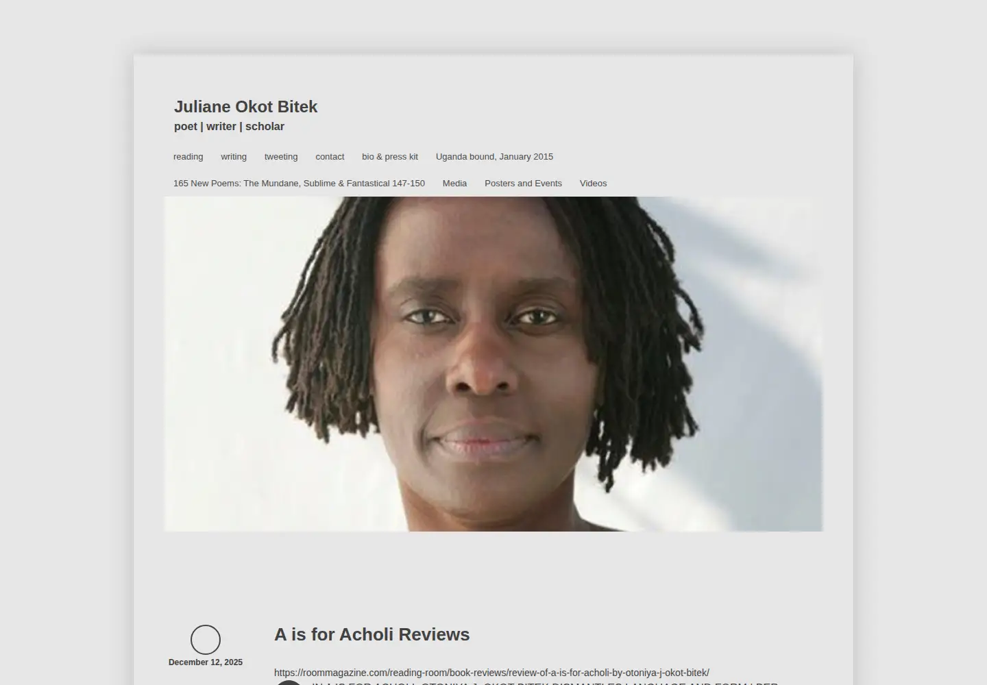 Captured homepage of julianeokotbitek.com in the current scan