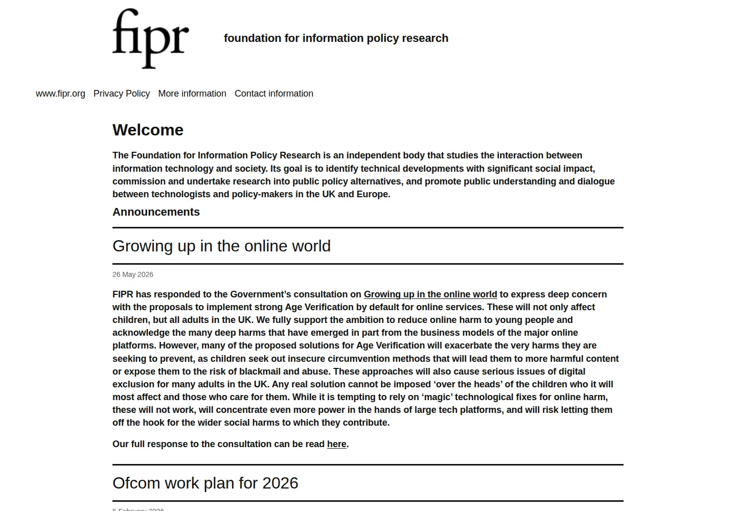 Screenshot of fipr.org