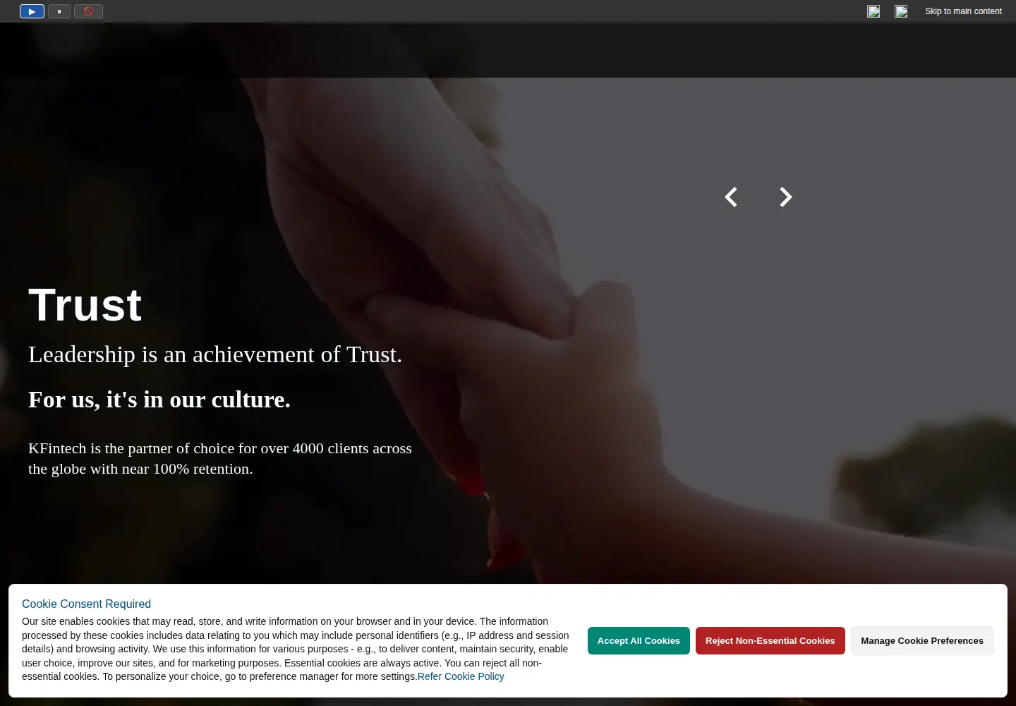 Screenshot of kfintech.com