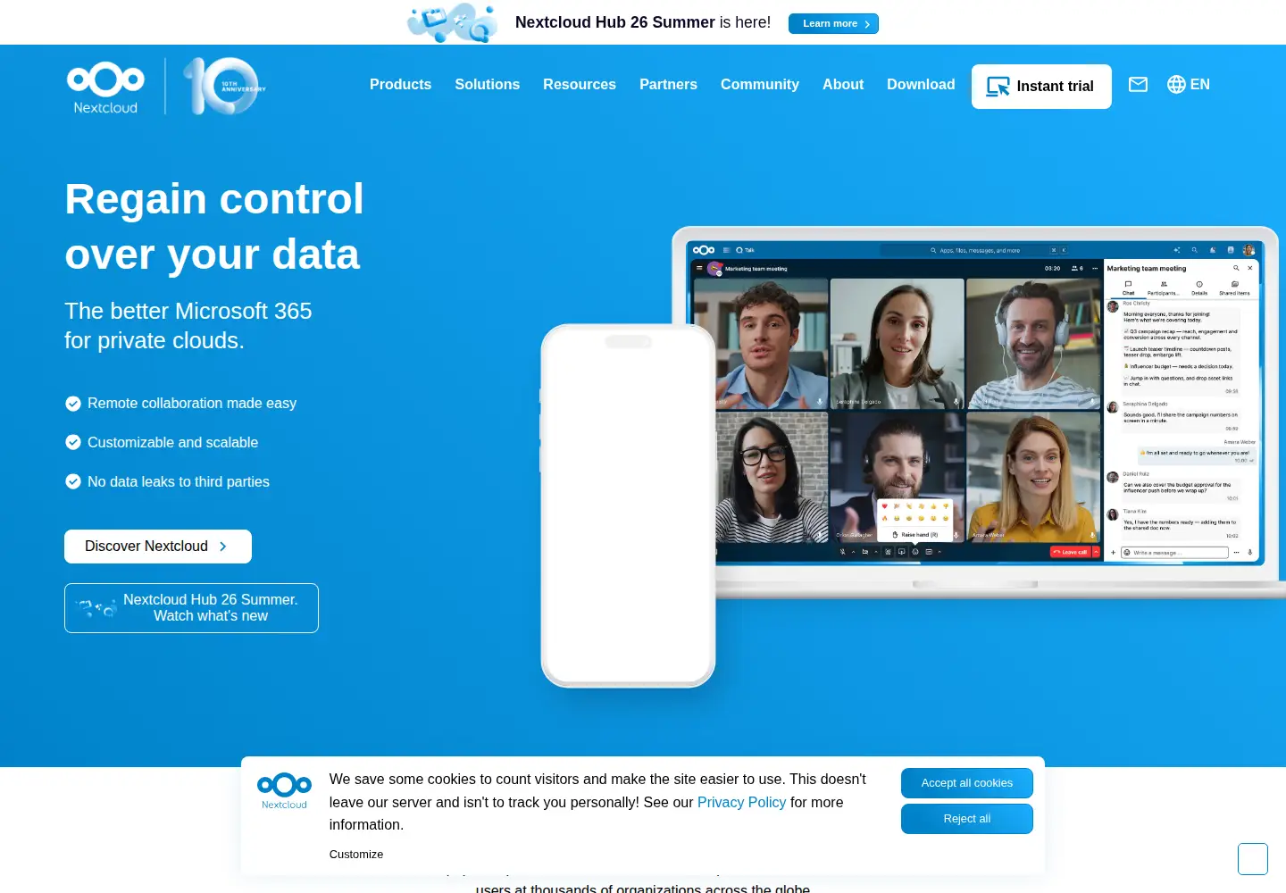 Screenshot of nextcloud.com