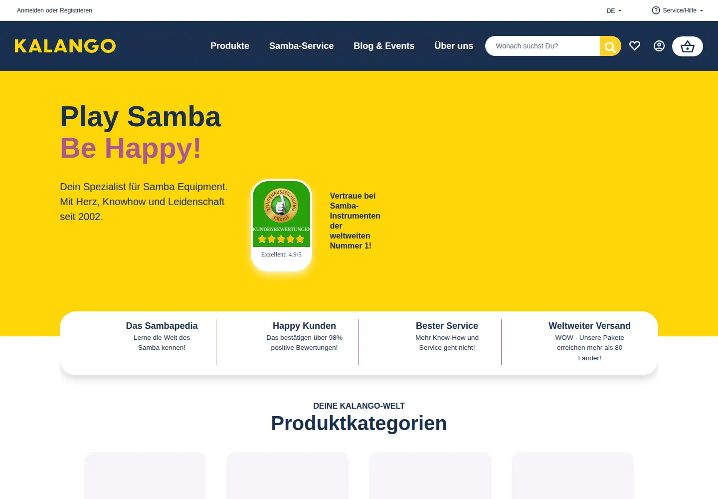 Captured homepage of kalango.com in the current scan