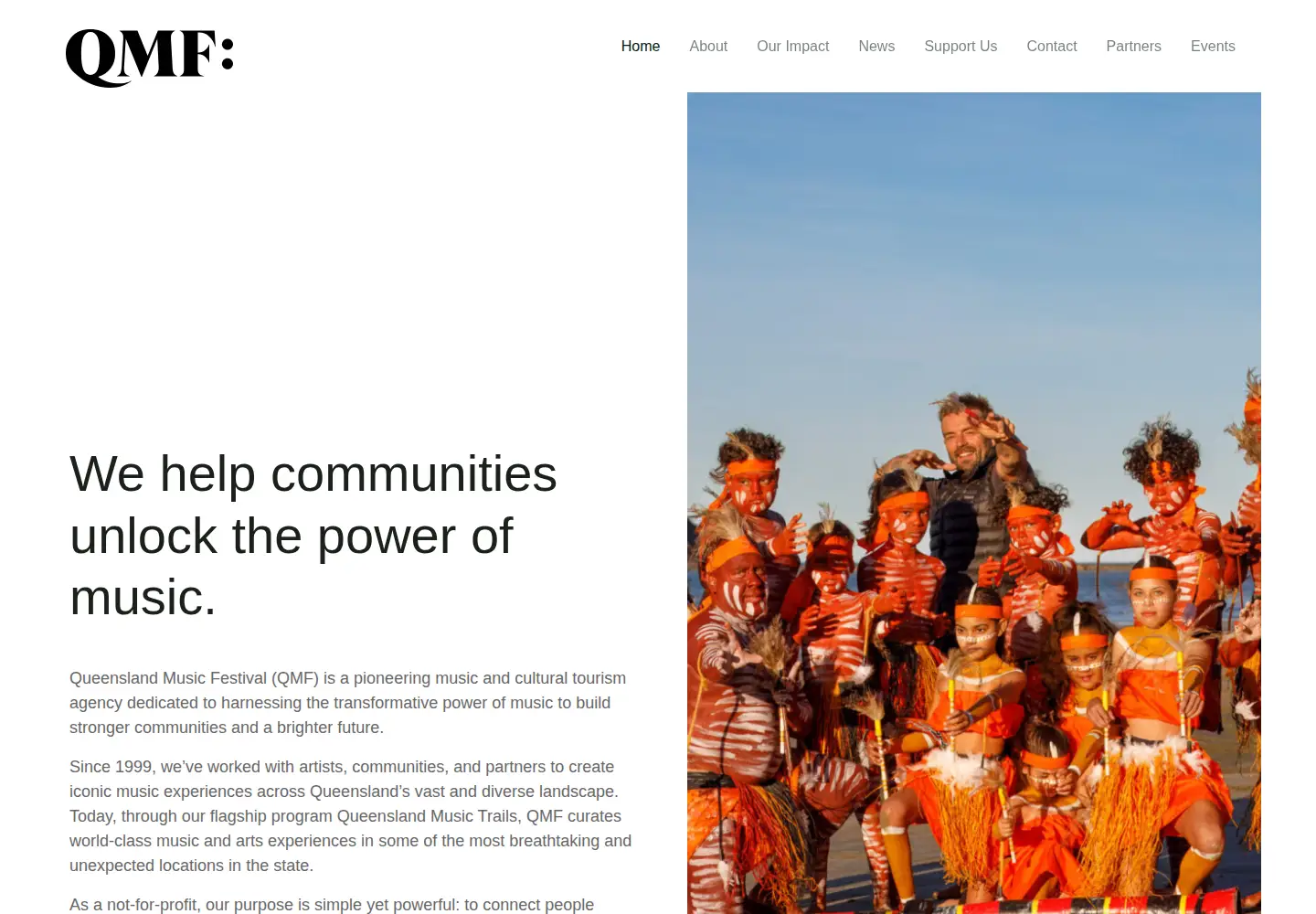 Screenshot of qmf.org.au
