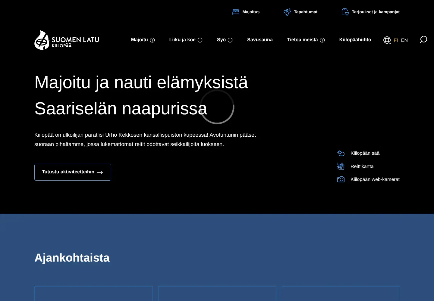 Captured homepage of kiilopaa.fi in the current scan