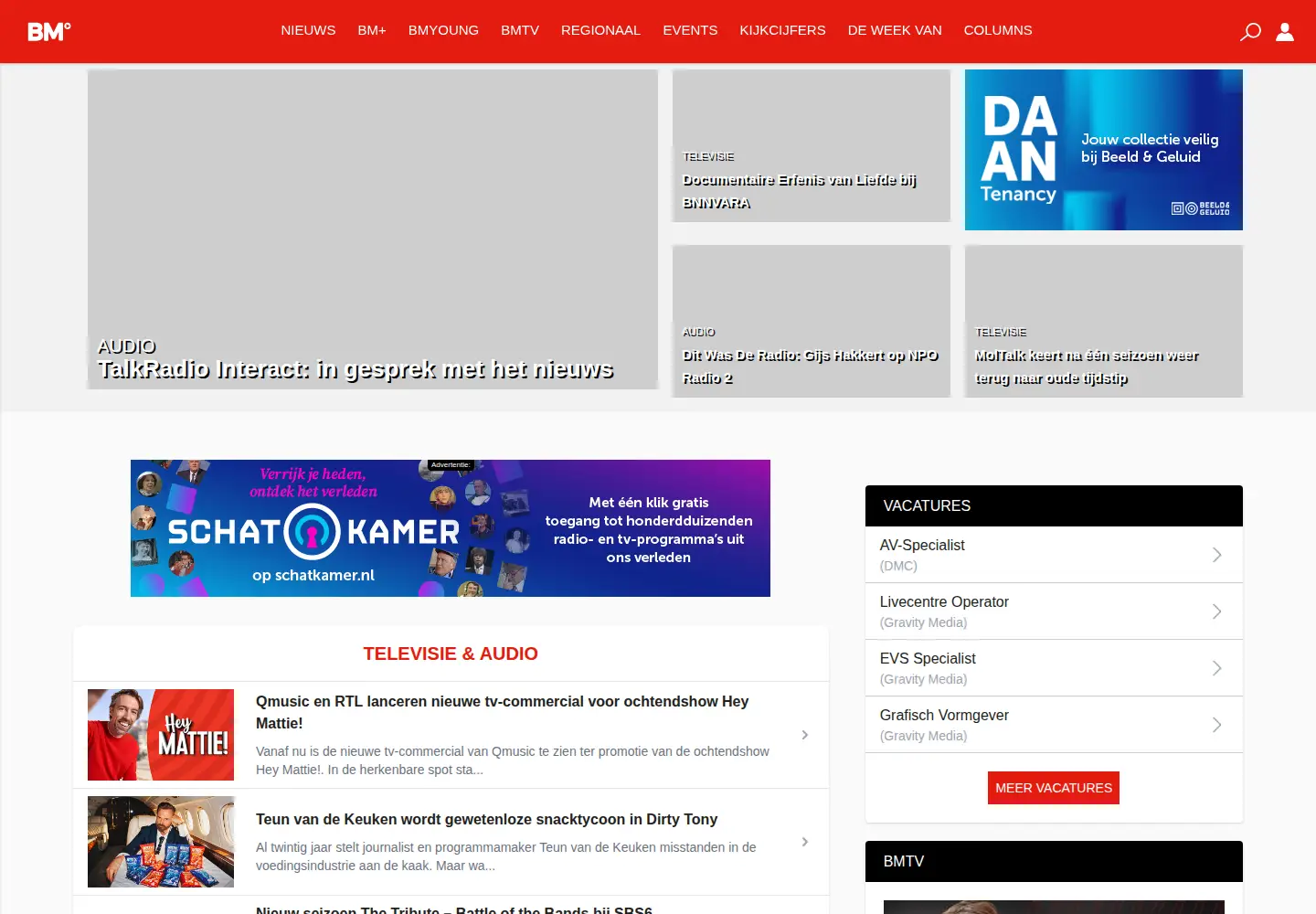 Captured homepage of broadcastmagazine.nl in the current scan