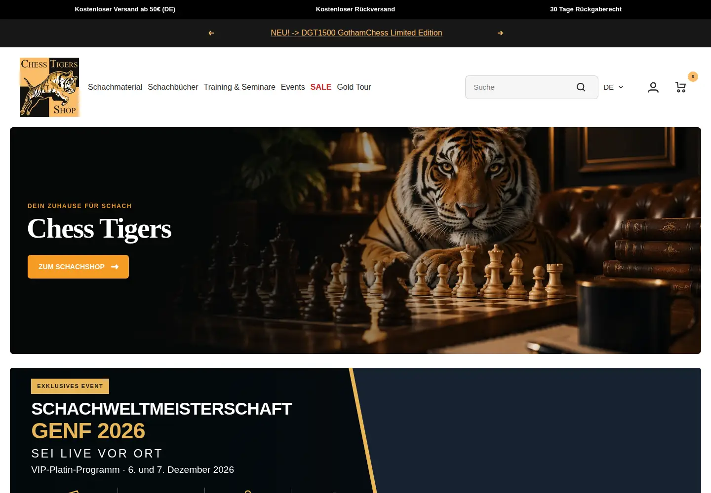 Captured homepage of chess-tigers.de in the current scan