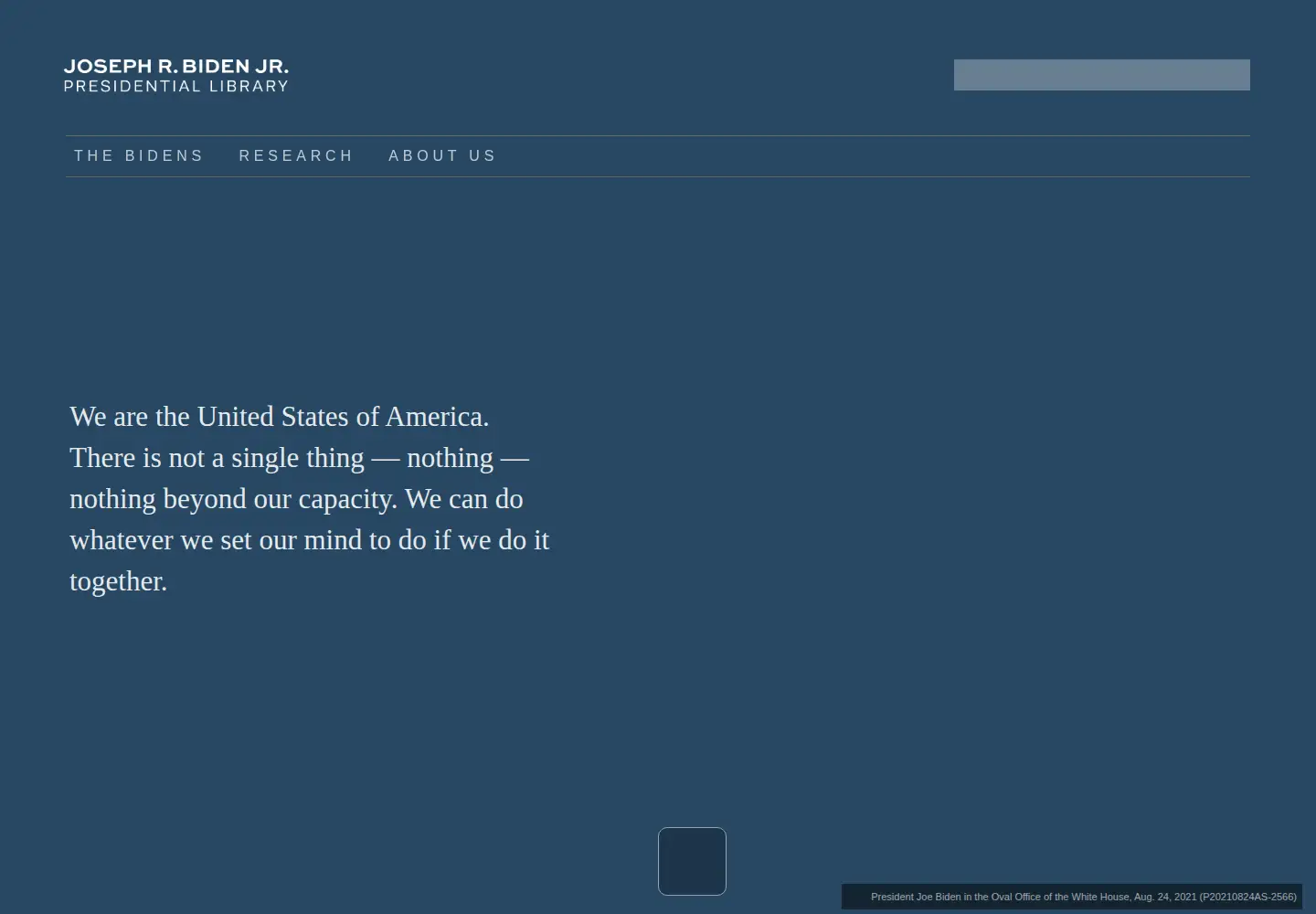 Screenshot of bidenlibrary.gov