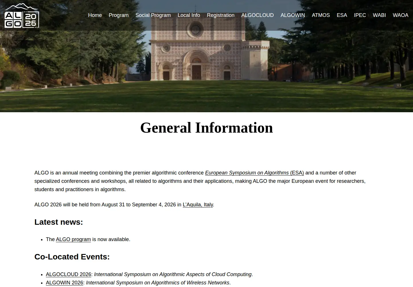 Screenshot of algo-conference.org
