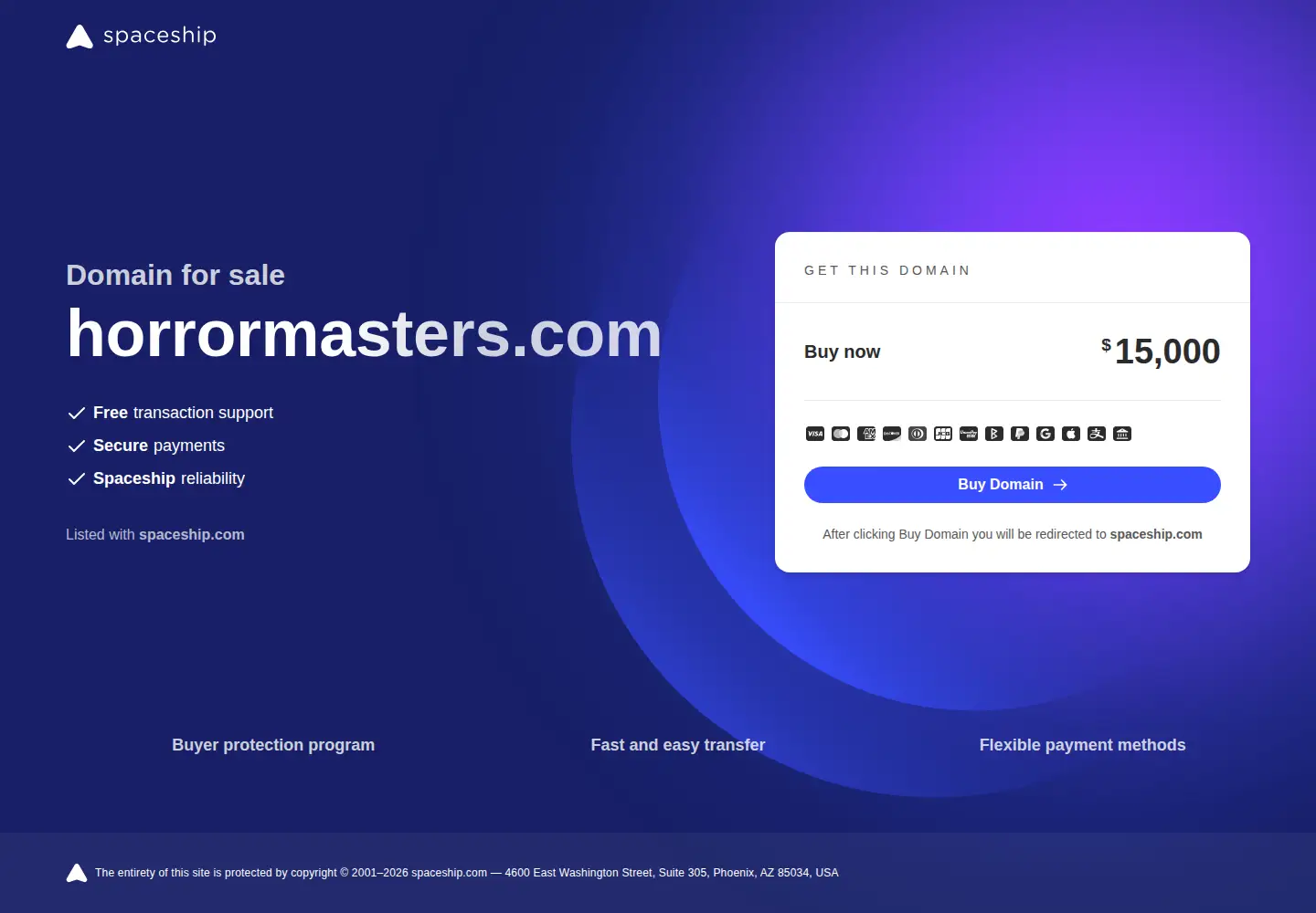 Screenshot of horrormasters.com