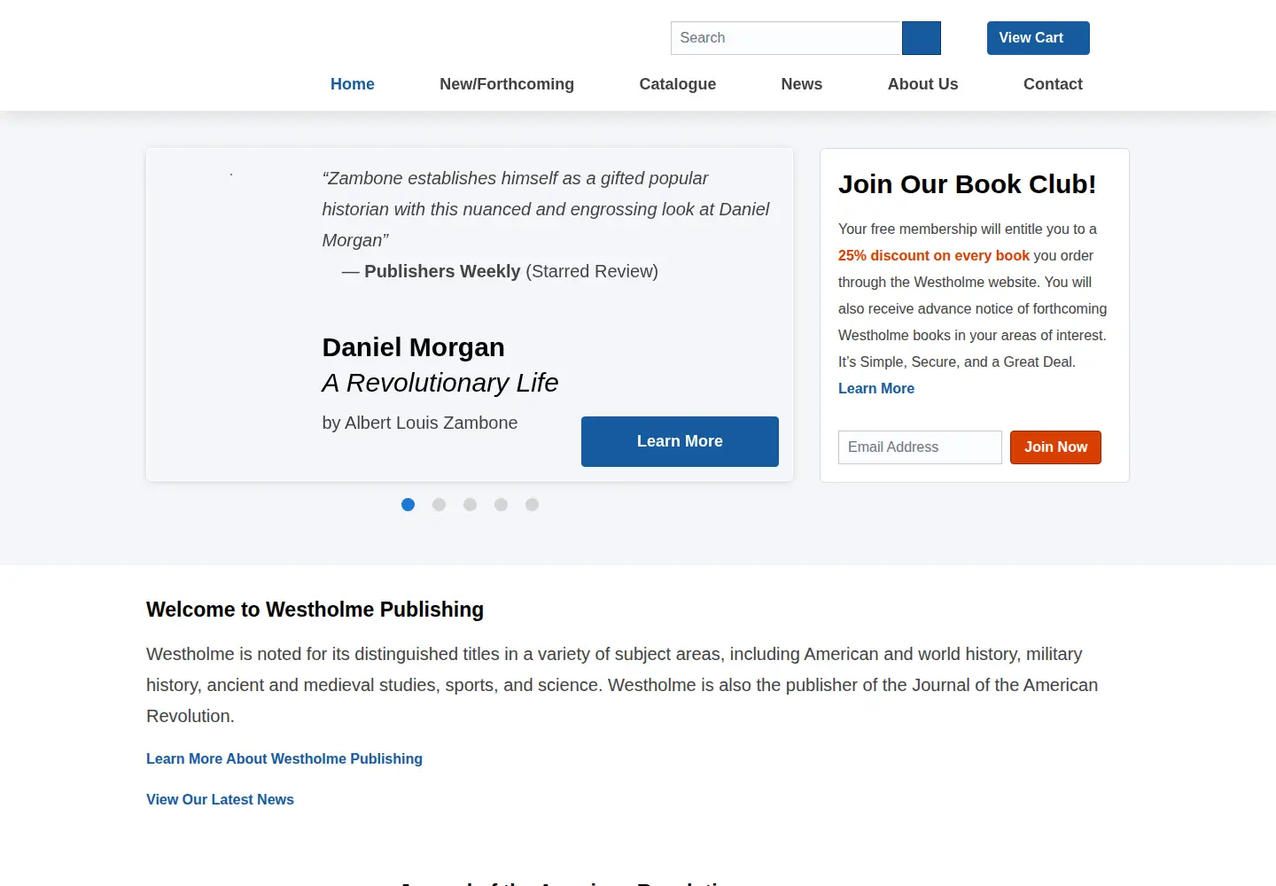 Screenshot of westholmepublishing.com