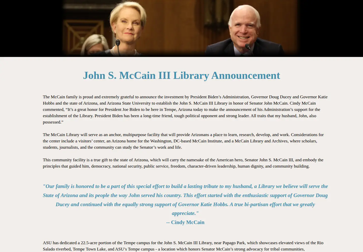 Screenshot of johnmccain.com