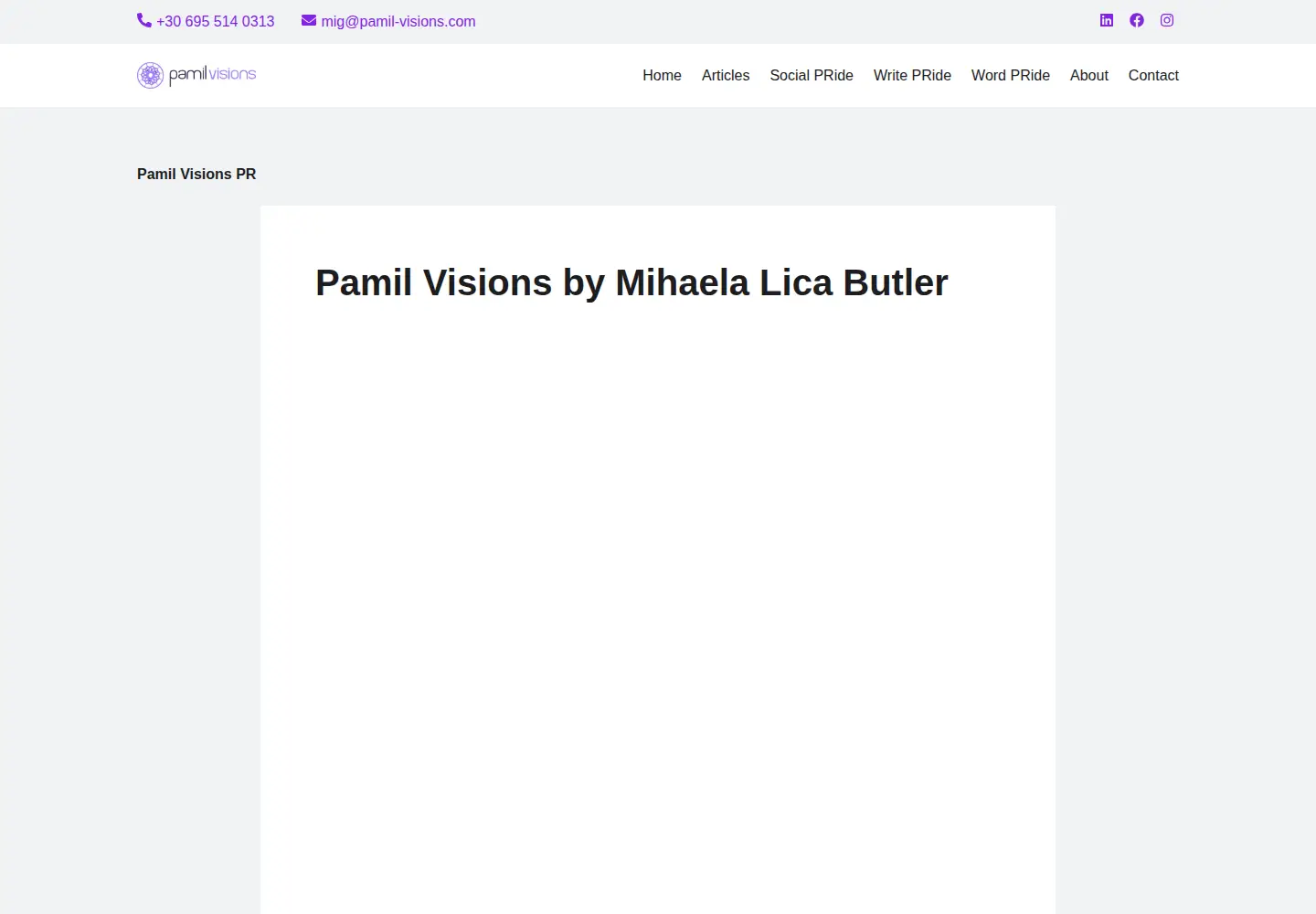 Screenshot of pamil-visions.com