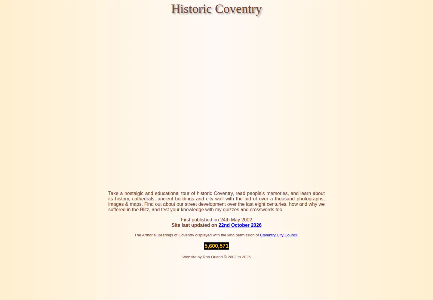 Screenshot of historiccoventry.co.uk