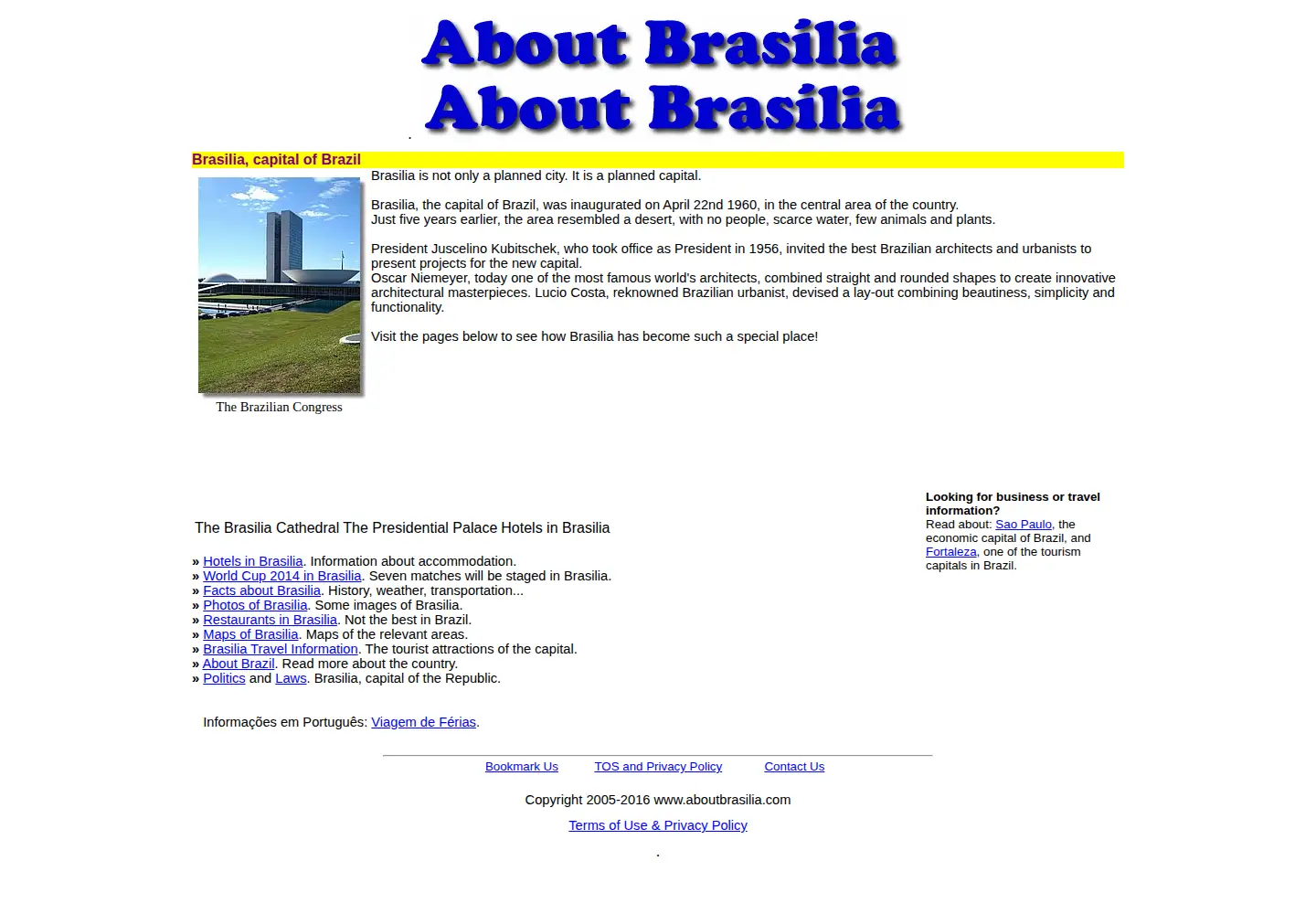 Screenshot of aboutbrasilia.com