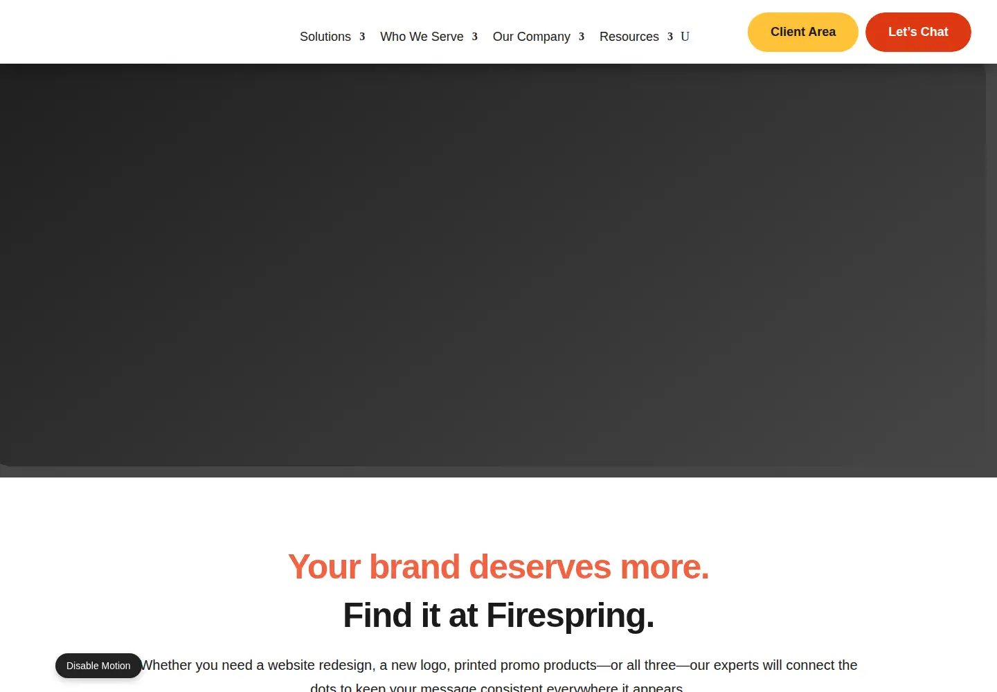 Captured homepage of firespring.com in the current scan