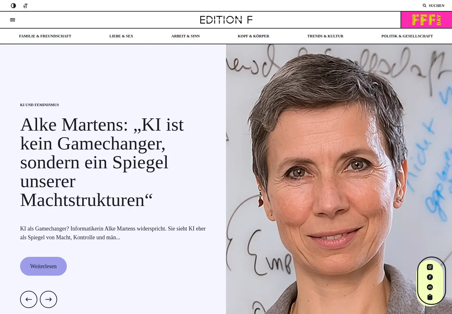 Captured homepage of editionf.com in the current scan