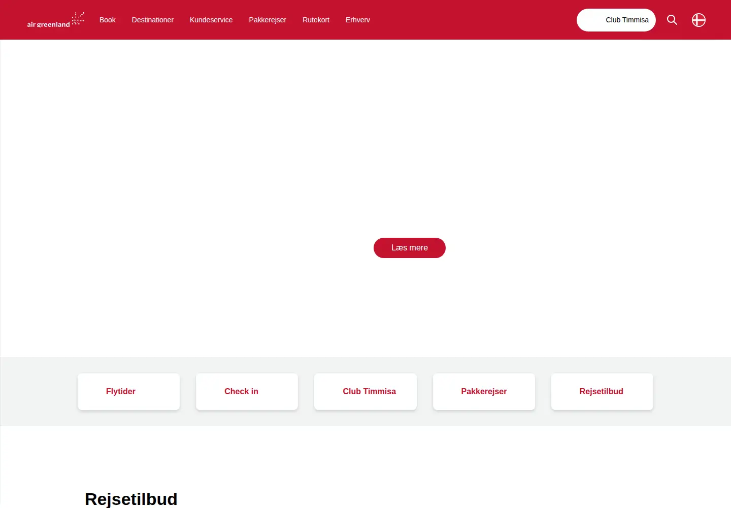 Captured homepage of airgreenland.dk in the current scan