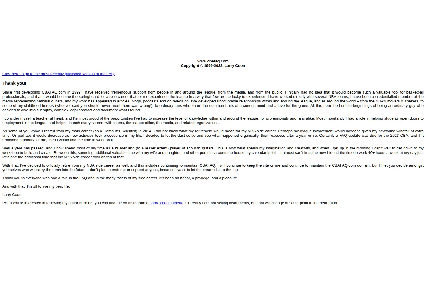 Screenshot of cbafaq.com