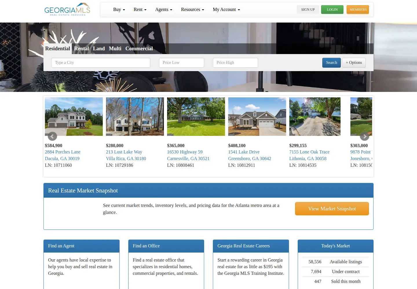 Screenshot of georgiamls.com