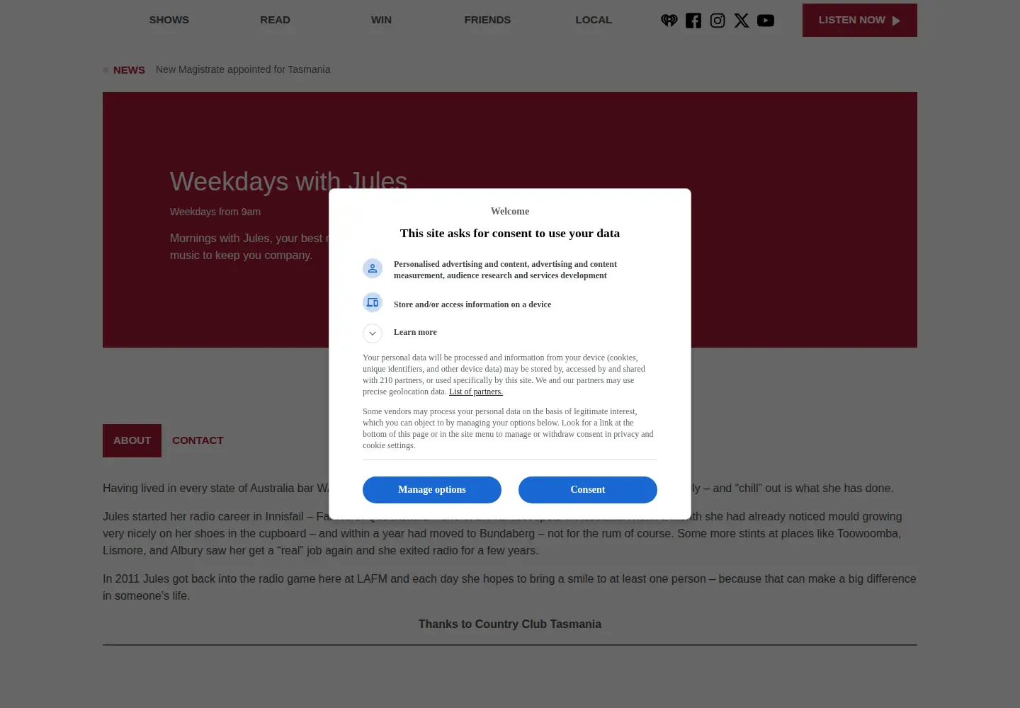 Screenshot of tasmaniatalks.com.au