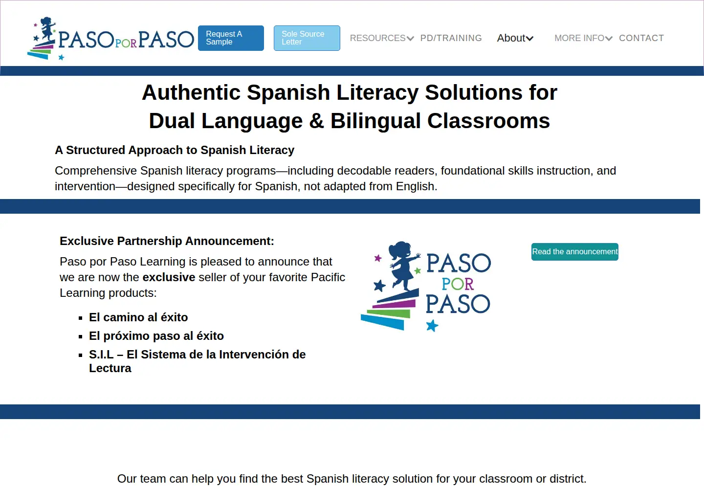 Screenshot of pacificlearning.com