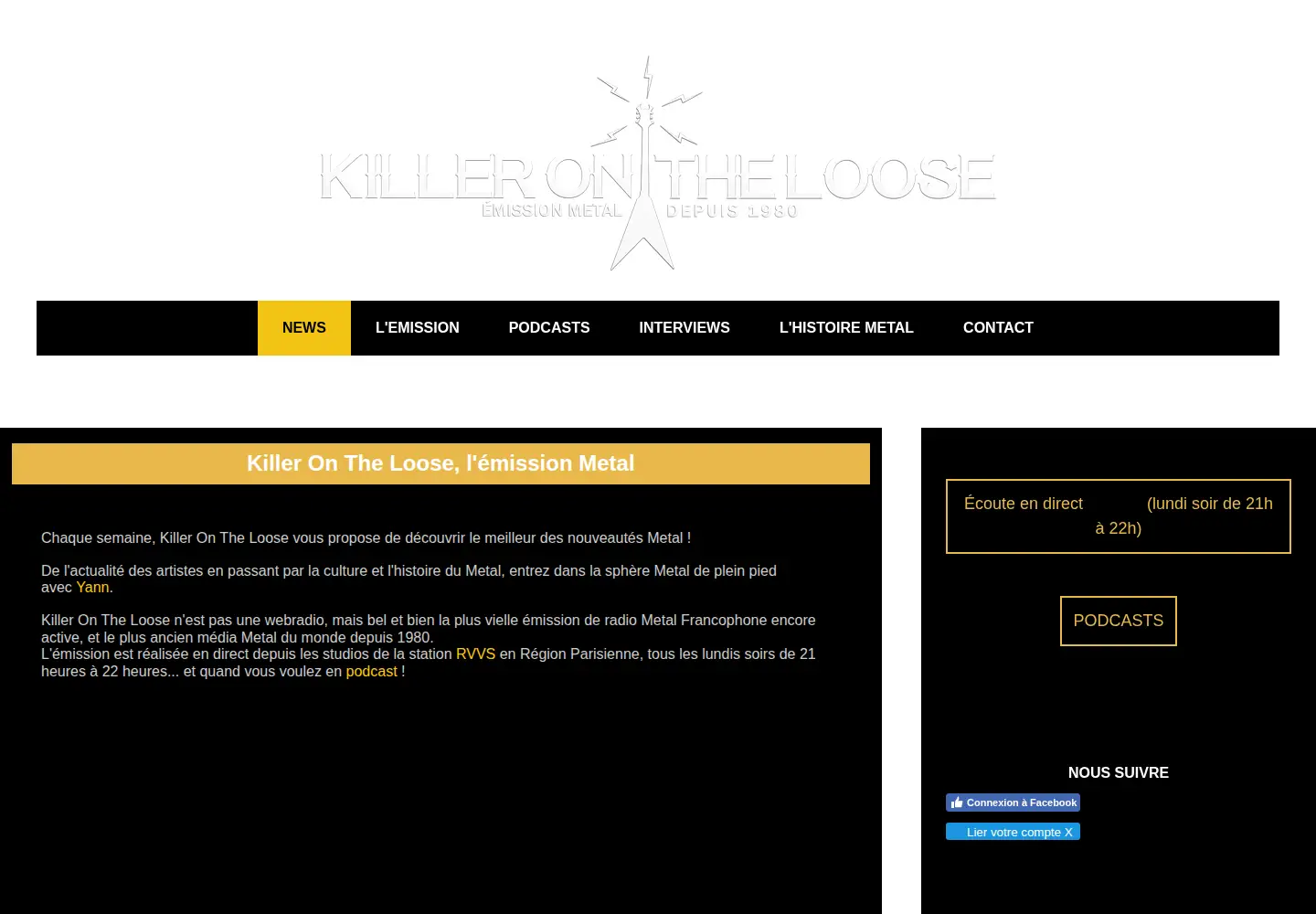 Screenshot of killerontheloose.com