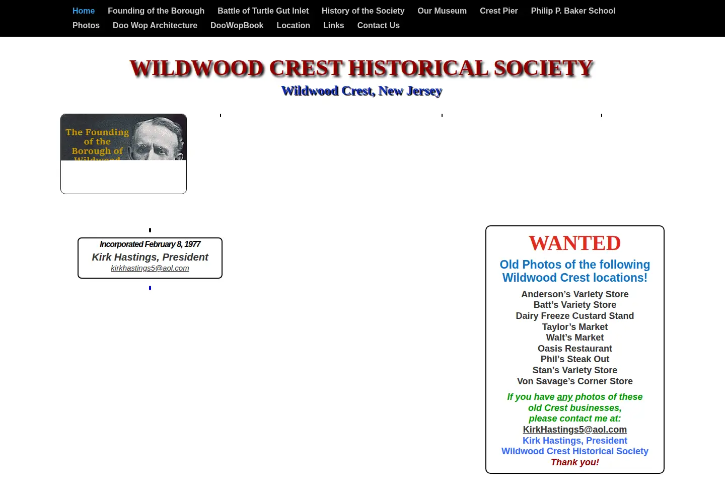 Screenshot of cresthistory.org