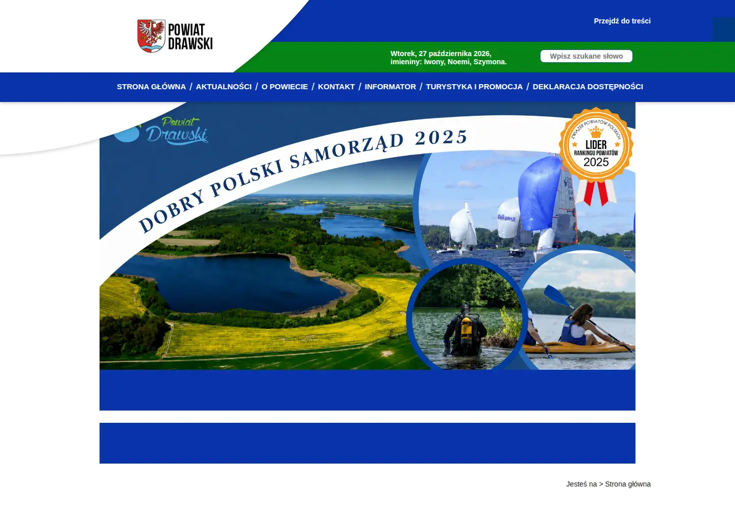 Screenshot of powiatdrawski.pl
