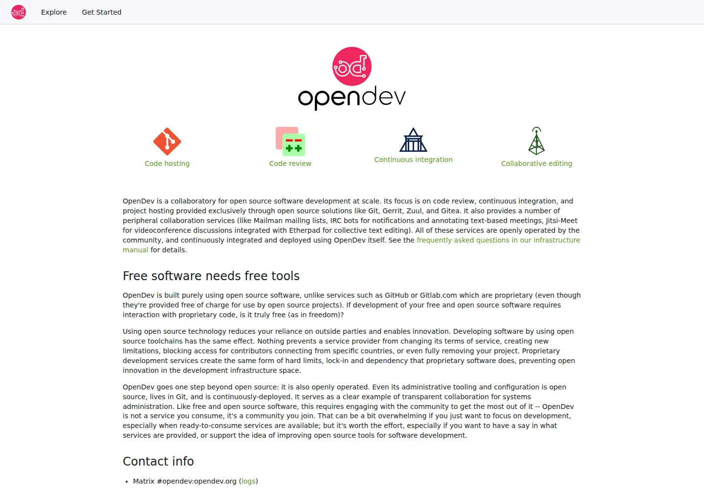 Screenshot of opendev.org