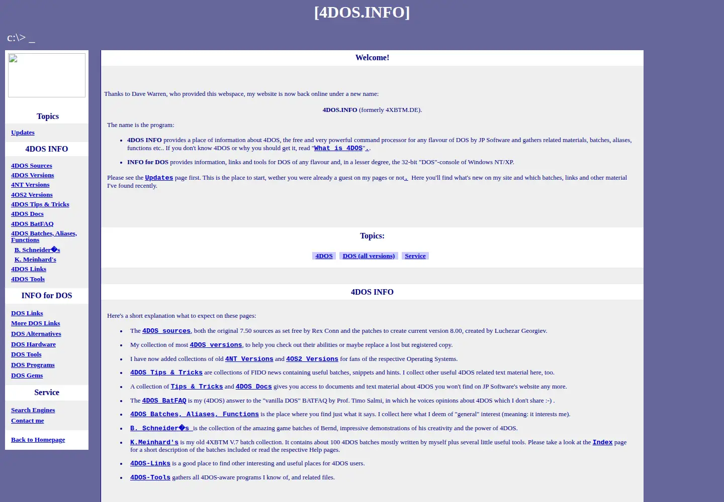 Screenshot of 4dos.info