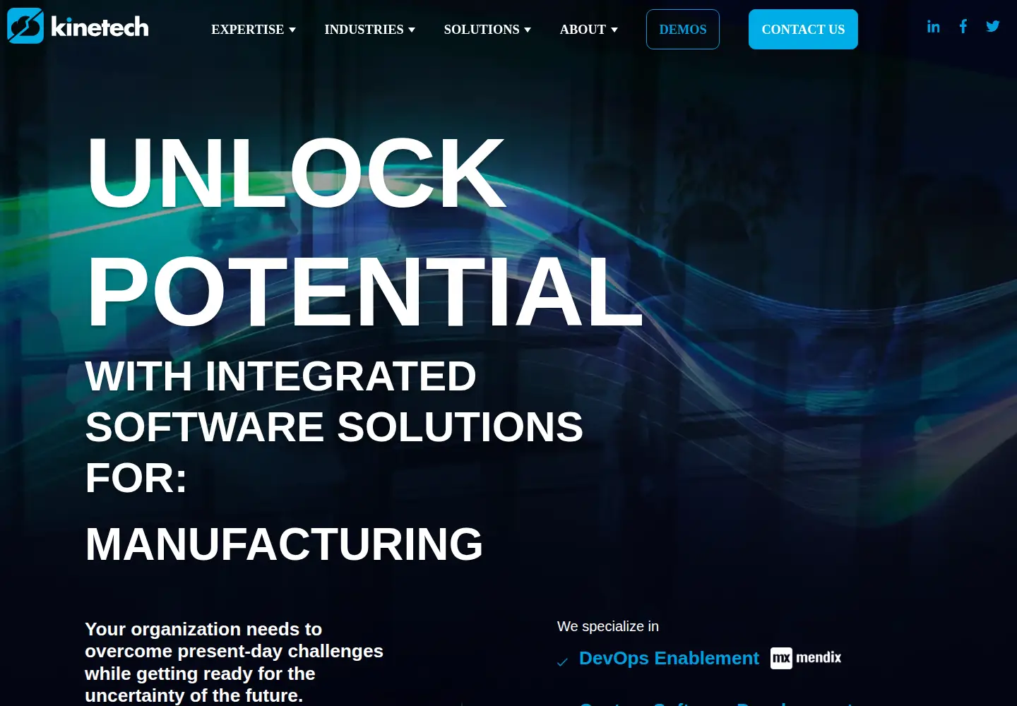 Captured homepage of kinetechcloud.com in the current scan