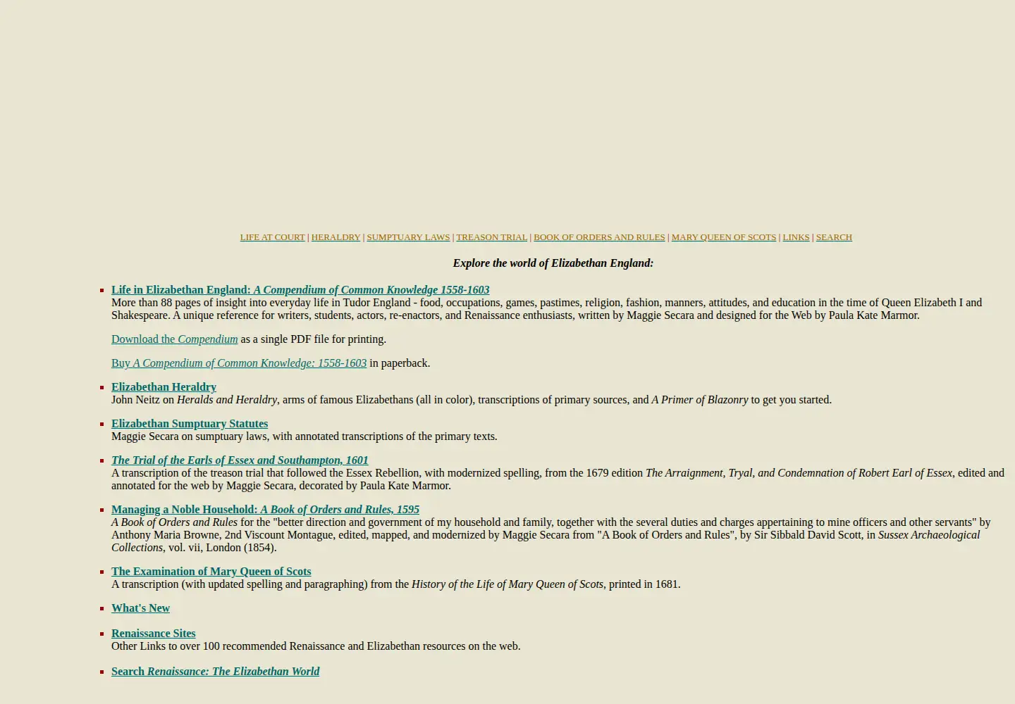 Screenshot of elizabethan.org