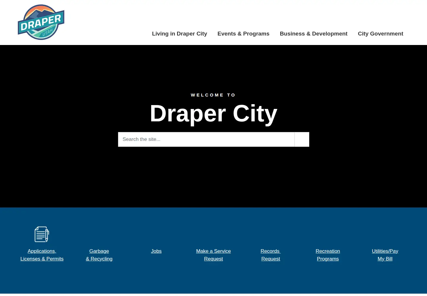 Captured homepage of draper.ut.us in the current scan
