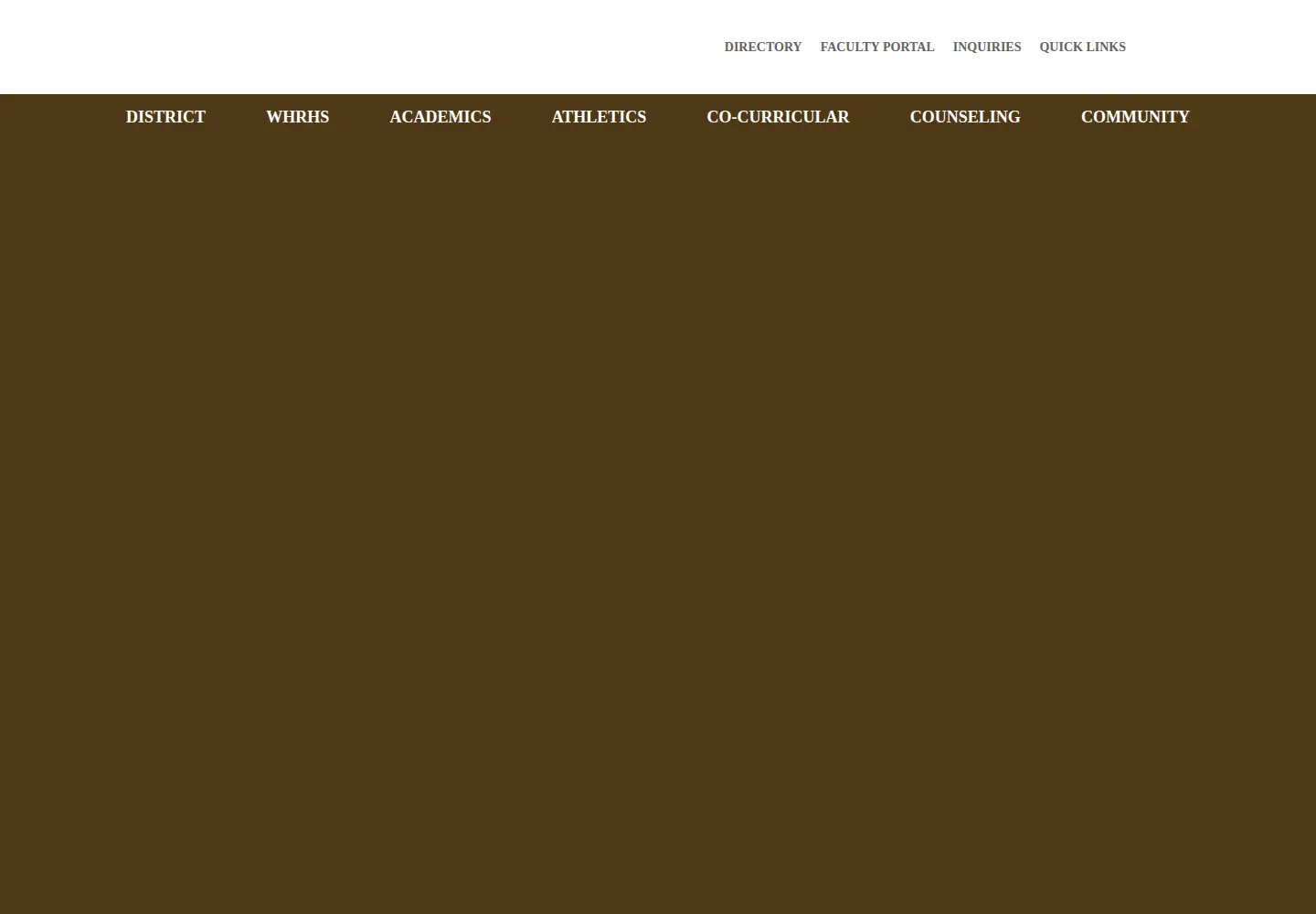 Captured homepage of whrhs.org in the current scan