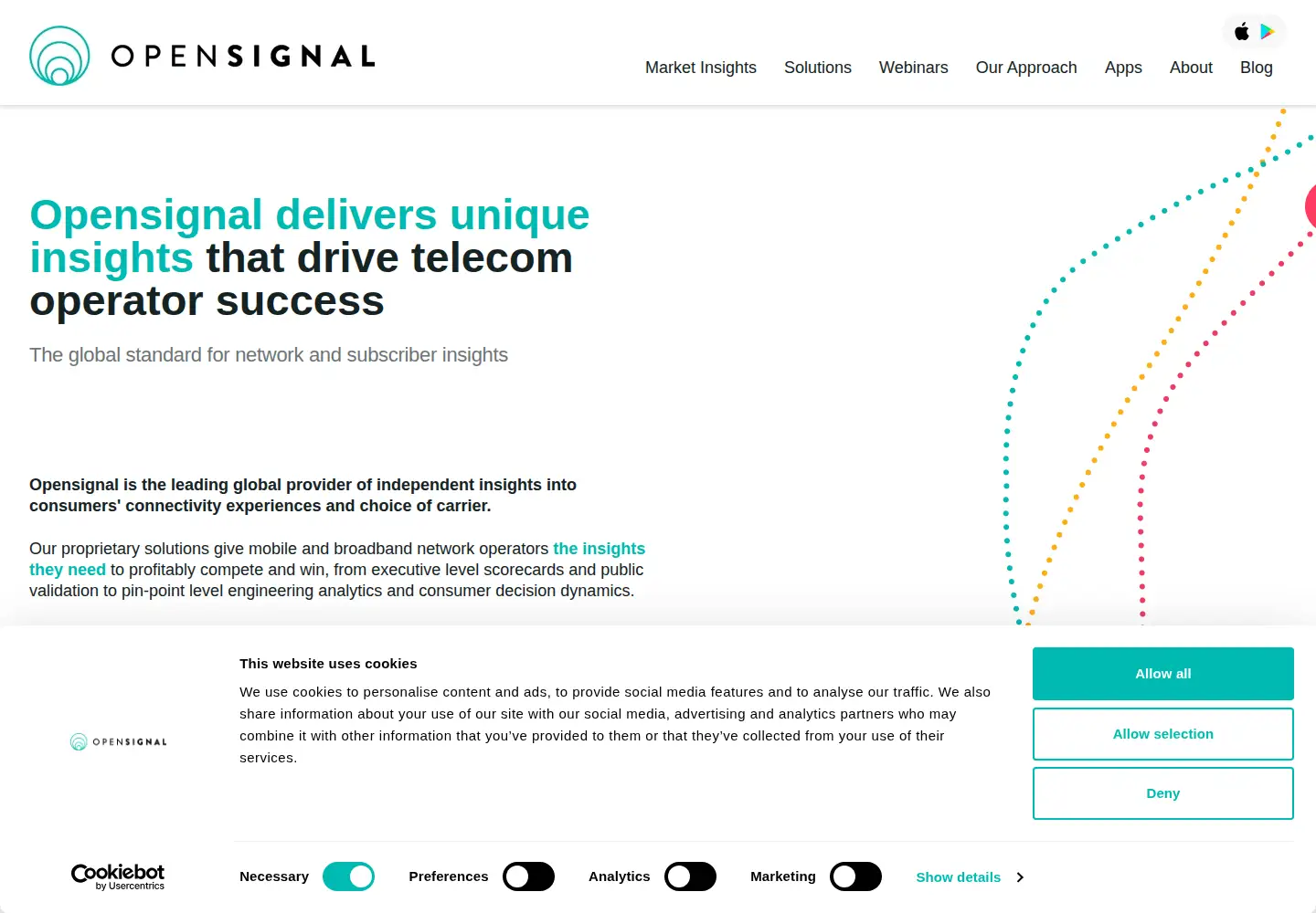 Screenshot of opensignal.com