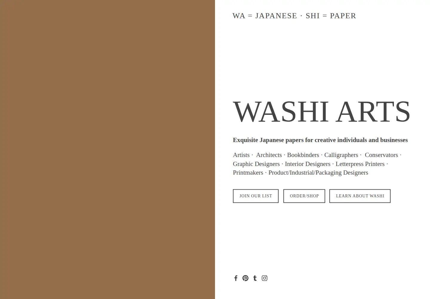Screenshot of washiarts.com