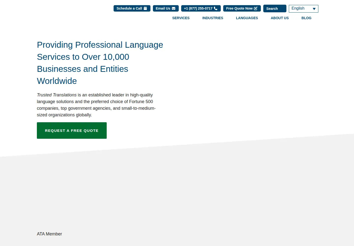 Screenshot of trustedtranslations.com