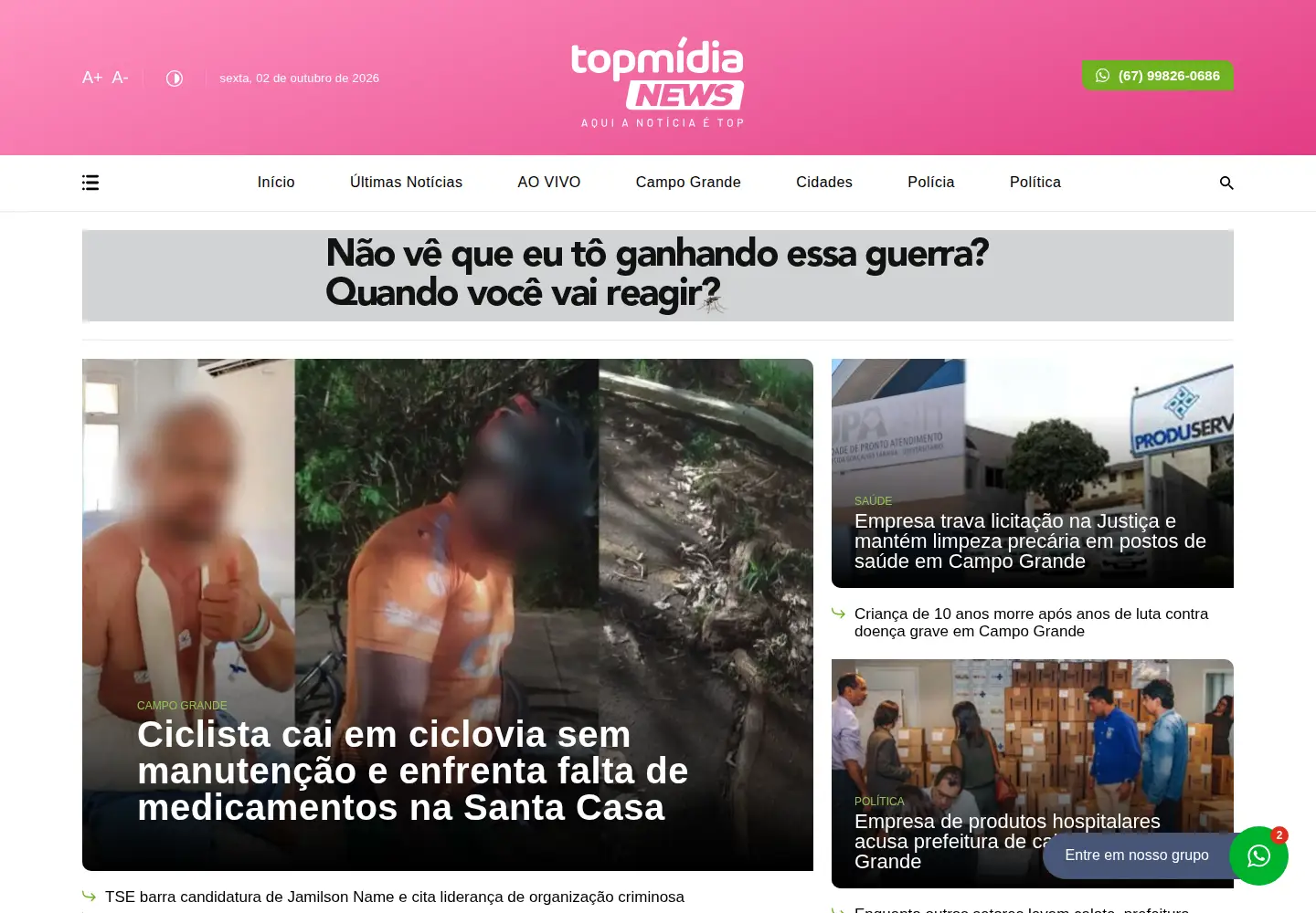Screenshot of topmidianews.com.br