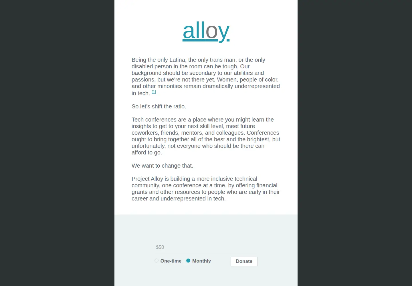 Screenshot of projectalloy.org