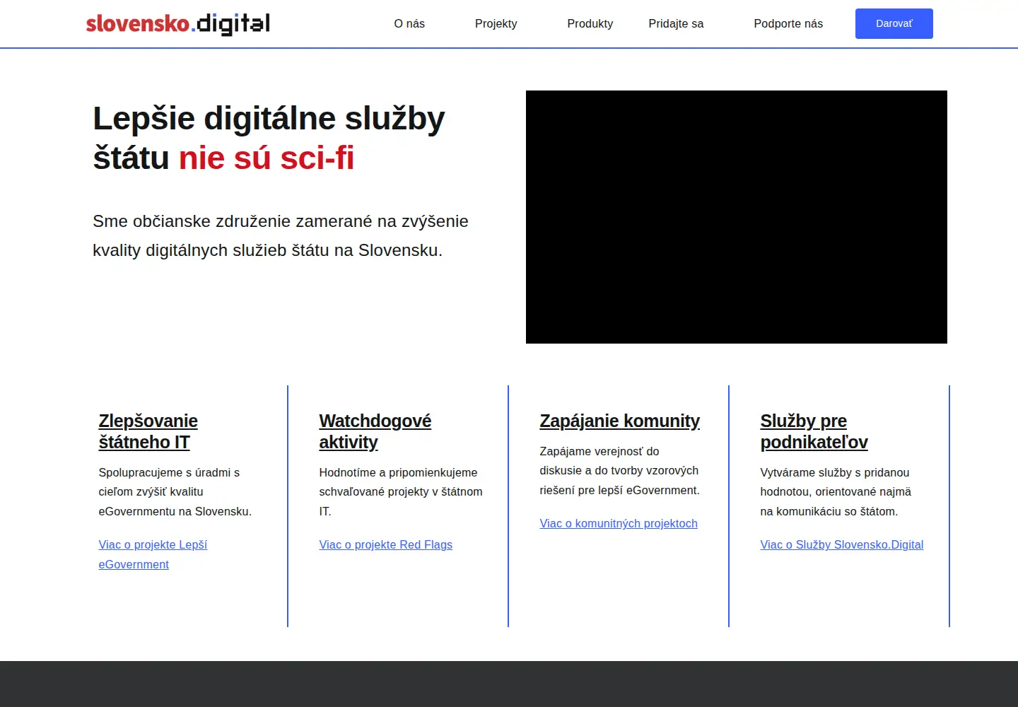 Captured homepage of slovensko.digital in the current scan