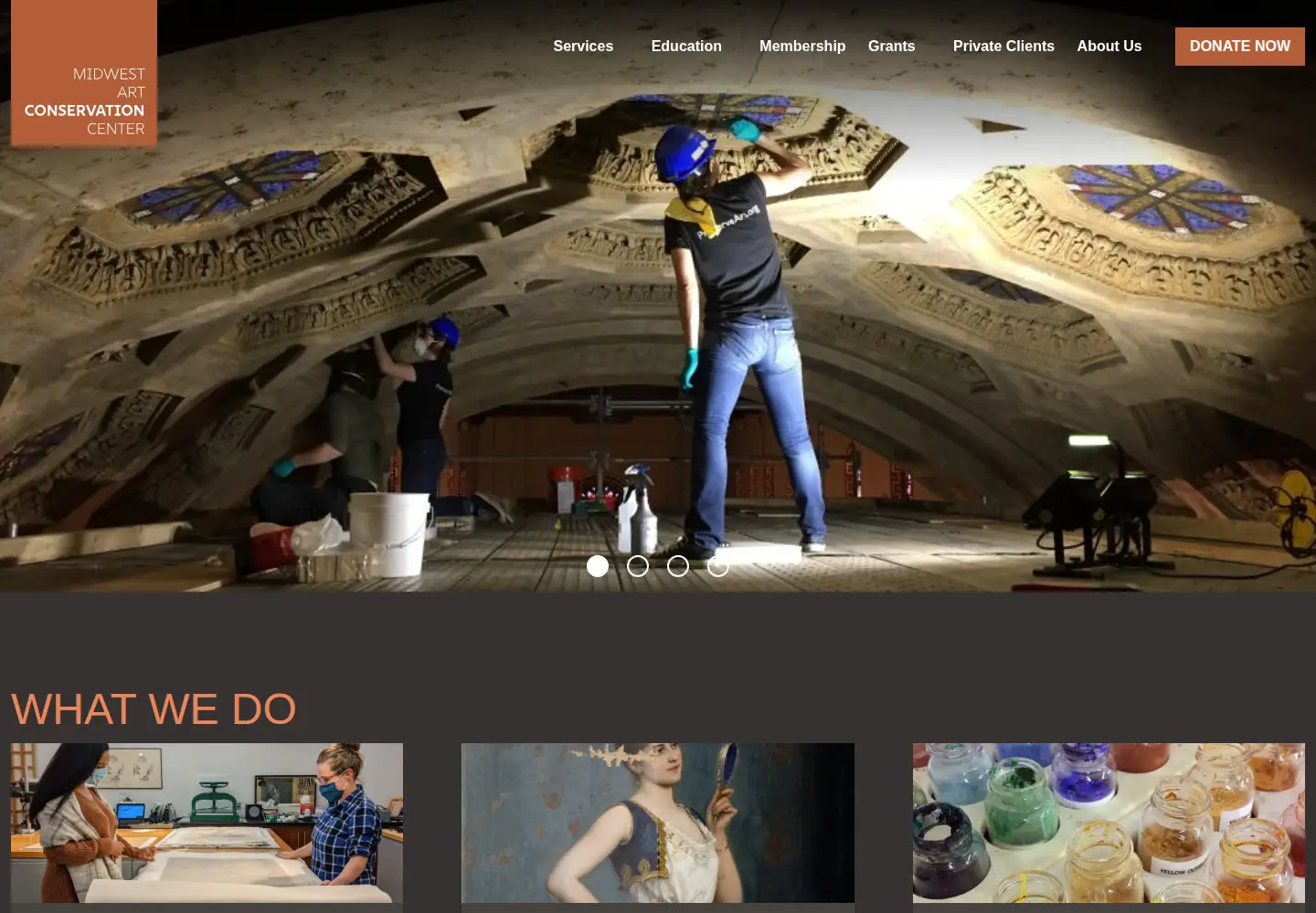 Captured homepage of preserveart.org in the current scan