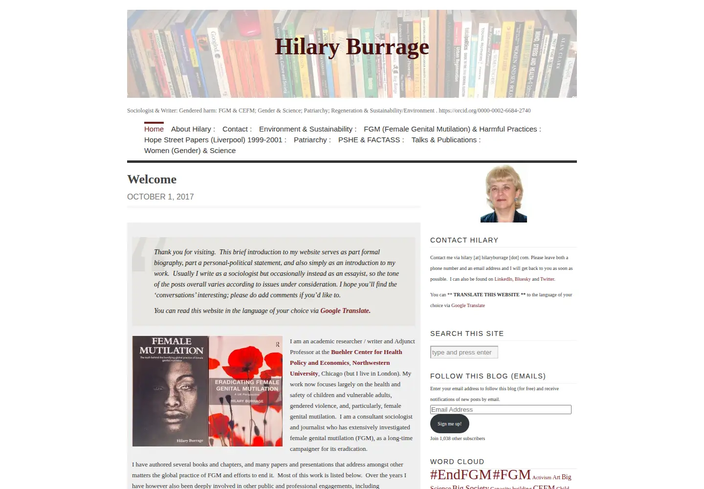 Screenshot of hilaryburrage.com