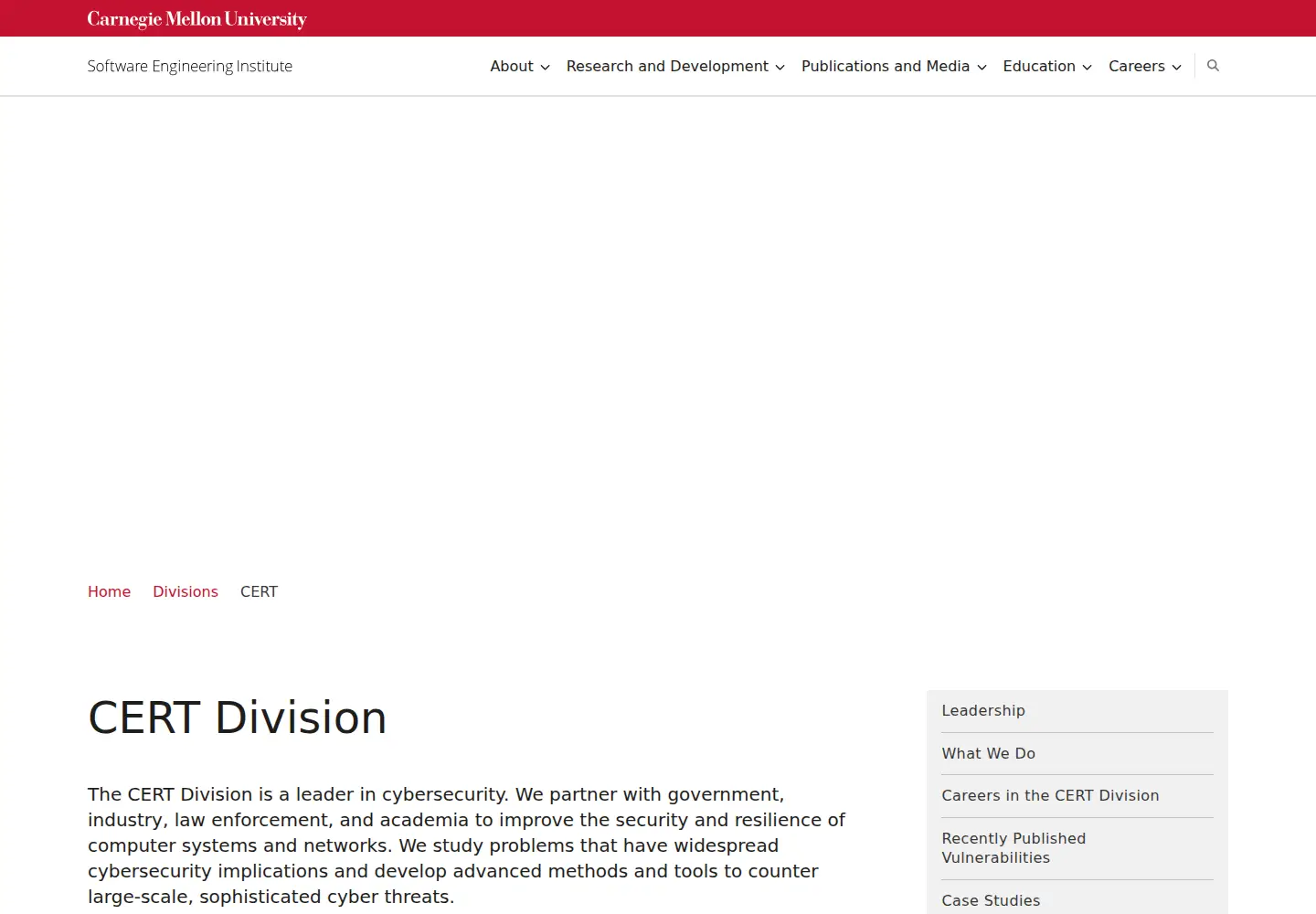 Screenshot of cert.org